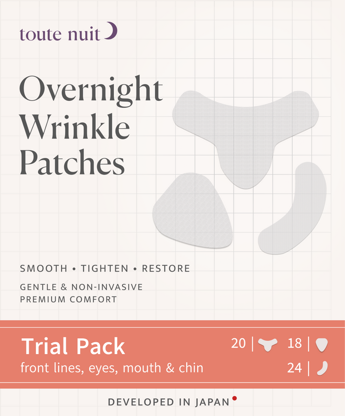 Toute Nuit Trial Pack overnight wrinkle patches packaging, front