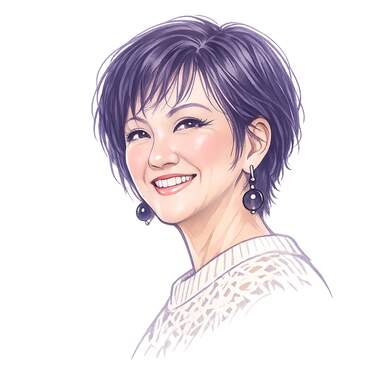 Illustrated portrait of founder Ms. Mimiko
